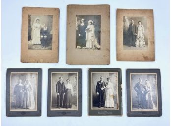 7x 1870s Couples Cabinet Photographs - Rogers Studio - New Haven Conn