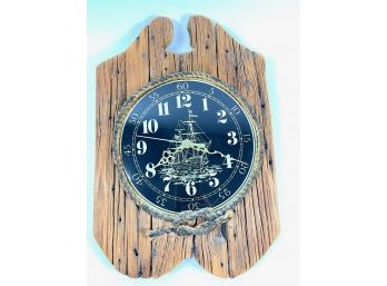 Nautical Clock On Driftwood