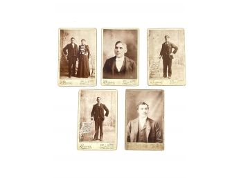 5x 1870s Cabinet Photographs - Rogers Studio - New Haven Conn