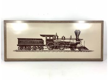 1950s Laminate Train Print Mounted On Particle Board