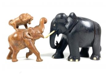 Carved Elephant Sculptures