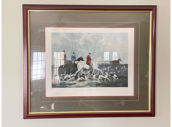 Large Framed Engraving - 'The Earl Of Derby's Stag Hounds'