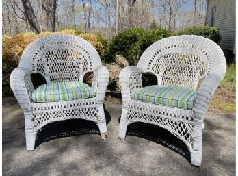 Pair Of Wicker Arm Chairs (B)