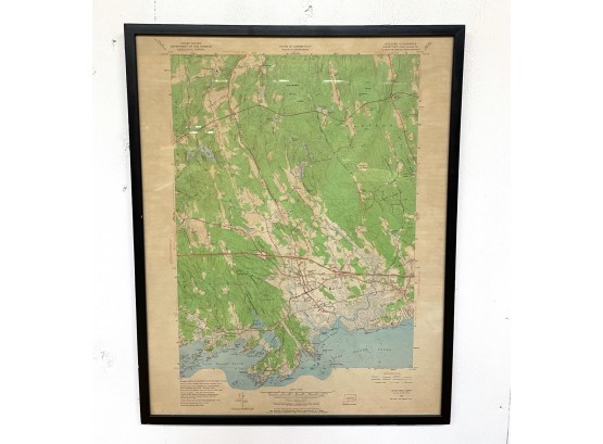 Antique Long Island Sound / Guilford Sound Topographical Map