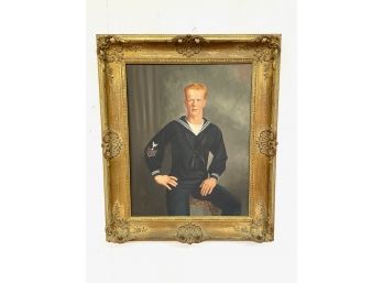 Antique Framed Oil Navy Portrait Painting