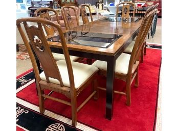 Mid-Century Burlwood Table & Chairs