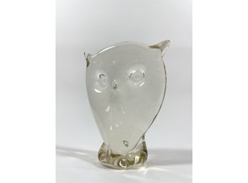 Mid-Century 'Viking Glass' Hand-Blown Owl Sculpture