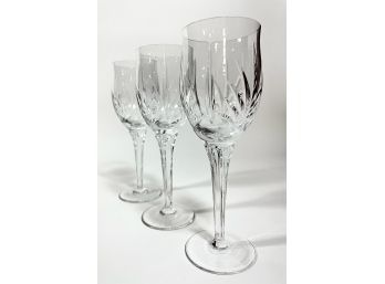 Set Of 3 Waterford Crystal Wine Goblets