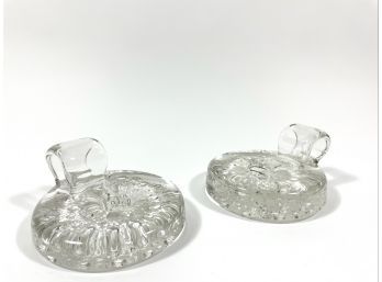 Vintage Blown Glass Candle Holders