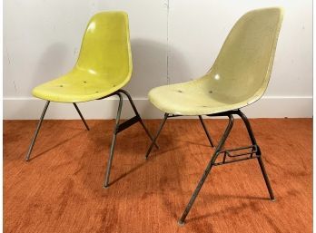 Pair Of Herman Miller Fiberglass Shell Chairs
