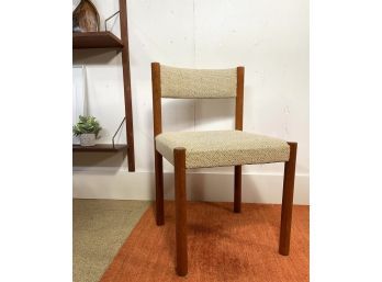 Tweed Upholstered Teak Side Chair