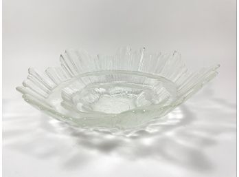 Large Scandinavian Glass Centerpiece Bowl