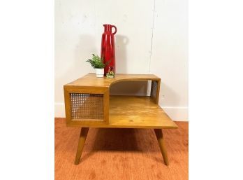Conant Ball Mid-century Caned Side/corner Table