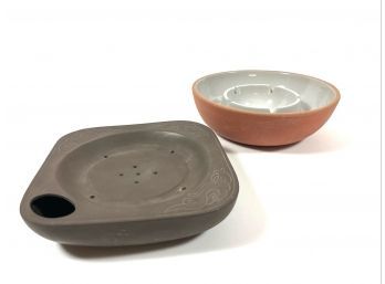 Stangl Ceramic Ashtray & Chinese Ceramic Ashtray