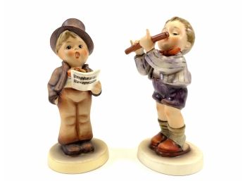 Goebel Porcelain Hummel Figurines 'morning Concert' & 'street Singer'