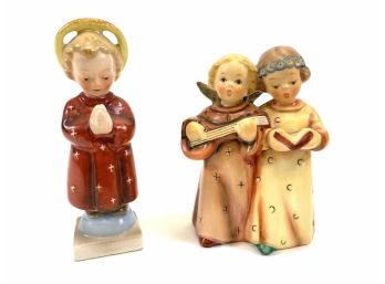 Early Goebel Sacrart Porcelain Hummel Figurines 'angelic Song'