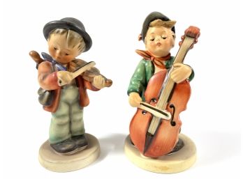 Goebel Porcelain Hummel Figurines 'Sweet Music' #186 & Early 'little Fiddler'
