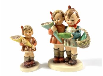 Goebel Porcelain Hummel Figurines 'sweet Offering' #549 & 'going To Grandmas' #52