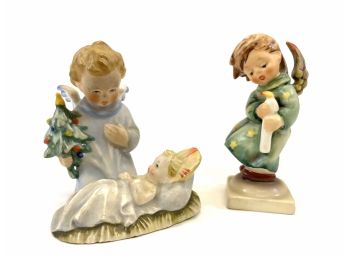 Goebel Porcelain Hummel Figurines 'heavenly Angel' & 'Heavenly Lullaby' #HX262