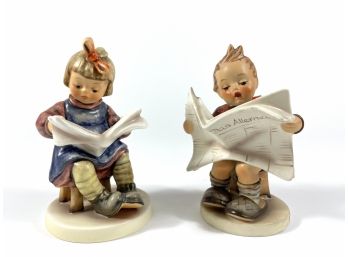 Goebel Porcelain Hummel Figurines 'latest News' #184 & 'what's New?' #418
