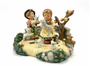 Rare Limited Edition Goebel Porcelain Hummel Figurine 'frisky Friends' & 'tender Love'