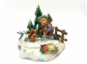 Rare 'hummelscape' Goebel Porcelain Hummel Figurine 'autumn Frolic' #2053