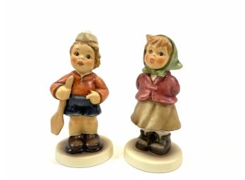 Exclusive Club Goebel Porcelain Hummel Figurines 'clear As A Bell' & 'first Mate'