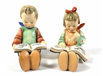 Rare Goebel Porcelain Hummel Bookend Figurines 'Book Worm' #14a & #14b