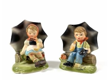 Boy & Girl Porcelain Figurines - Erich Stauffer