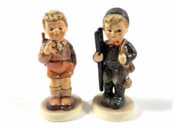 Goebel Porcelain Hummel Figurines 'one, Two, Three' #555 & 'chimney Sweep' #12 2/0