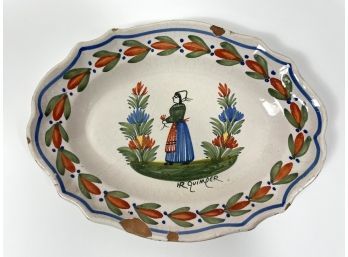 Early Hand-painted Henriot Quimper Platter