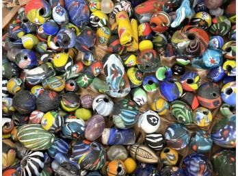 Entire Box Of Assorted Ceramic & Glass Beads