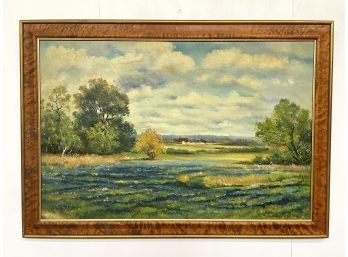 Original Richard Welsch - Large Antique Impressionist Landscape Framed Oil Painting