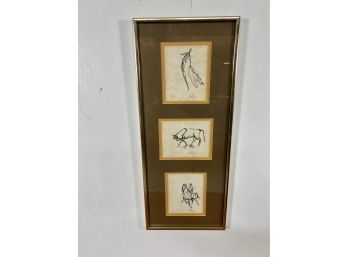 1970 Hand-signed Limited Ink Drawings - L. Terzo