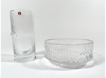 Iittala Glass Bud Vase & Bowl - Made In Finland