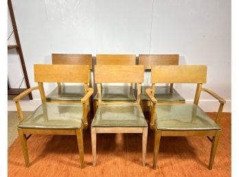 Set Of (6) Wide Seat Mid-century Modern Chairs