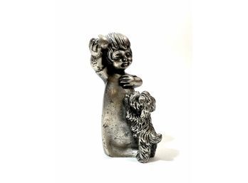 Signed Peltro Pewter Figurine - Made In Italy