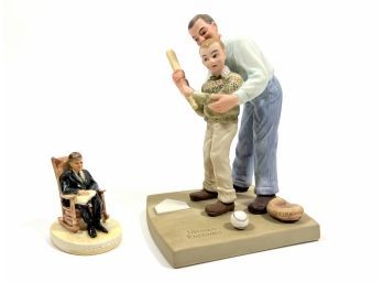 (2) Norman Rockwell Porcelain Figurines