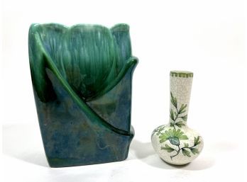 (2) Mid-Century Pottery Vases