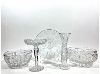 (5) Pieces Of Antique Cut Glass