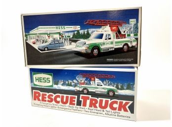 (2) Collectible Hess Rescue Trucks