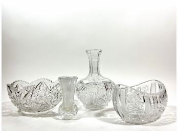 (4) Pieces Of Antique Cut Glass
