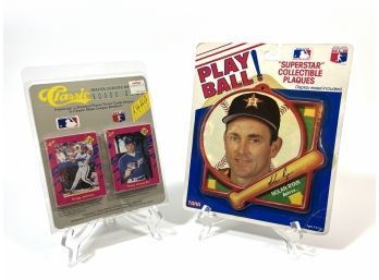 Sealed MLB Card Game & Nolan Ryan Collectible Plaque