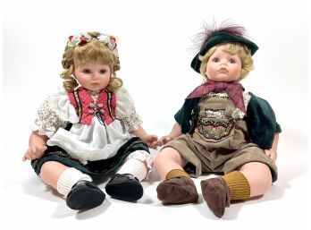 (2) Susan Wakeen Hand-Tailored  Hansel & Great Collectible Dolls
