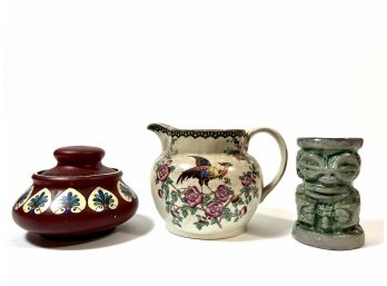 (3) Pieces Of Antique Ceramics