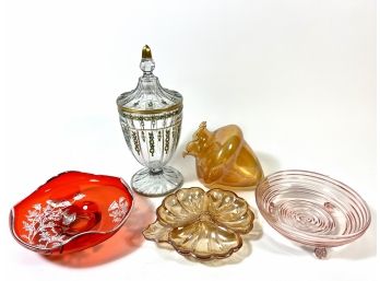 (5) Lot Antique Glasswares