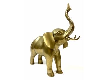 Vintage Solid Brass Elephant Sculpture
