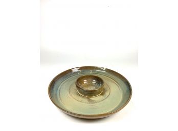 Signed Pottery Chip/Dip Bowl