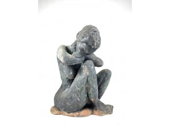 Ceramic Sitting Woman Sculpture