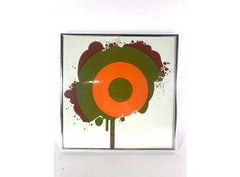 Mid-Century Target Drip Framed Art